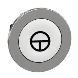 Schneider Electric ZB4FA145 Drucktaster, Frontelement, Harmony XB4F, Metall, 30mm, weiß, beschriftet Symbol, tastend