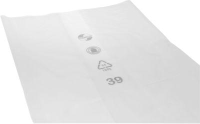 Deiss PREMIUM® Abfallsäcke, robust und vielseitig, Recycling-LDPE, lose, B 800+500 x H 2200 mm, 800 Liter, transparent, 50 Stück