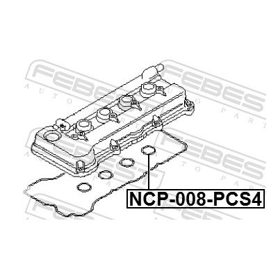 FEBEST Dichtungssatz, Zylinderkopfhaube NCP-008-PCS4 für NISSAN