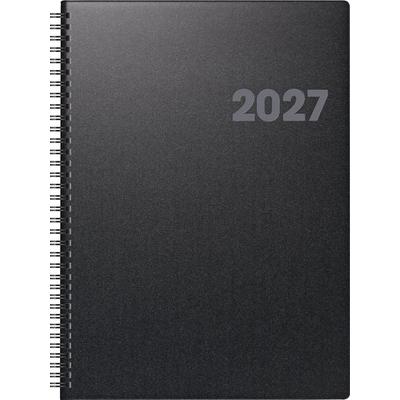 BRUNNEN 1076365907 Buchkalender Mod. 763 2027 A4, Kunststoff, vulkanschwarz