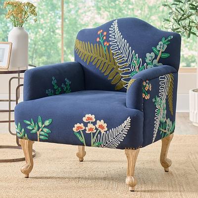 Astrid Fern Embroidered Armchair - Grandin Road