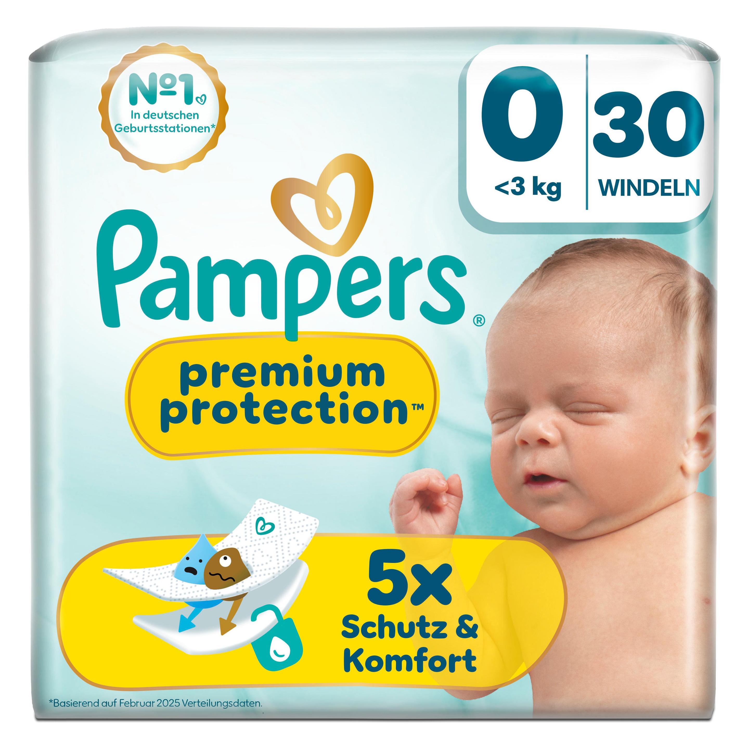 Pampers Premium Protection (Gr. 0, Tragepack, 30 Stk.) (972341)