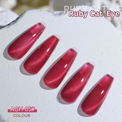 Inspired Living Cherry Ruby Magnetic Cat Eye Gel Nail Polish 15ml Chameleon Red UV LED Manicure Gel agh5