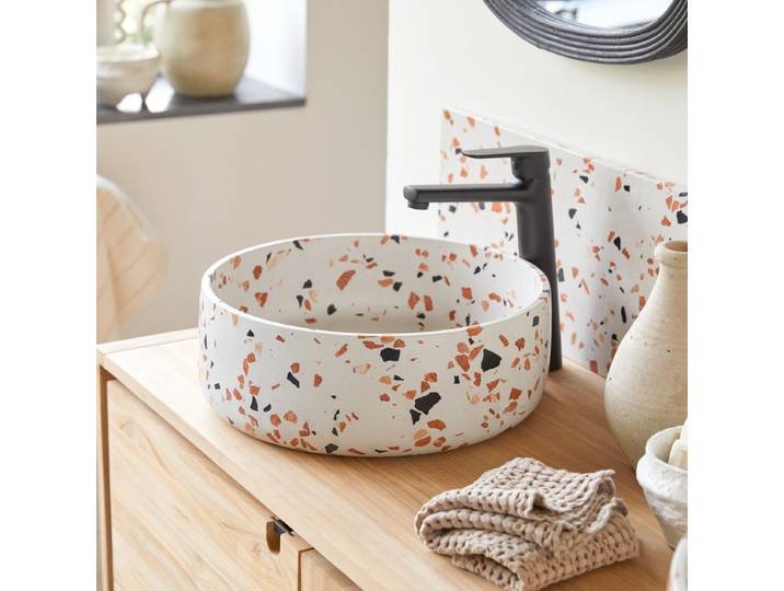 Waschbecken Milos aus Premium-Terrazzo Brown - Braun