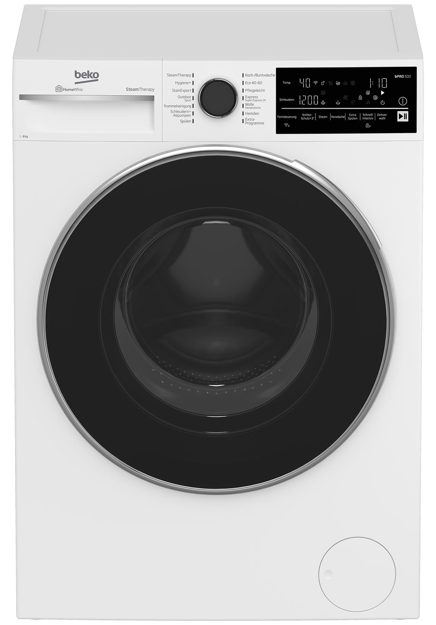 Beko B5WFT78410W Waschmaschine 8kg AddXtra Mengenautomatik SteamCure-Dampf