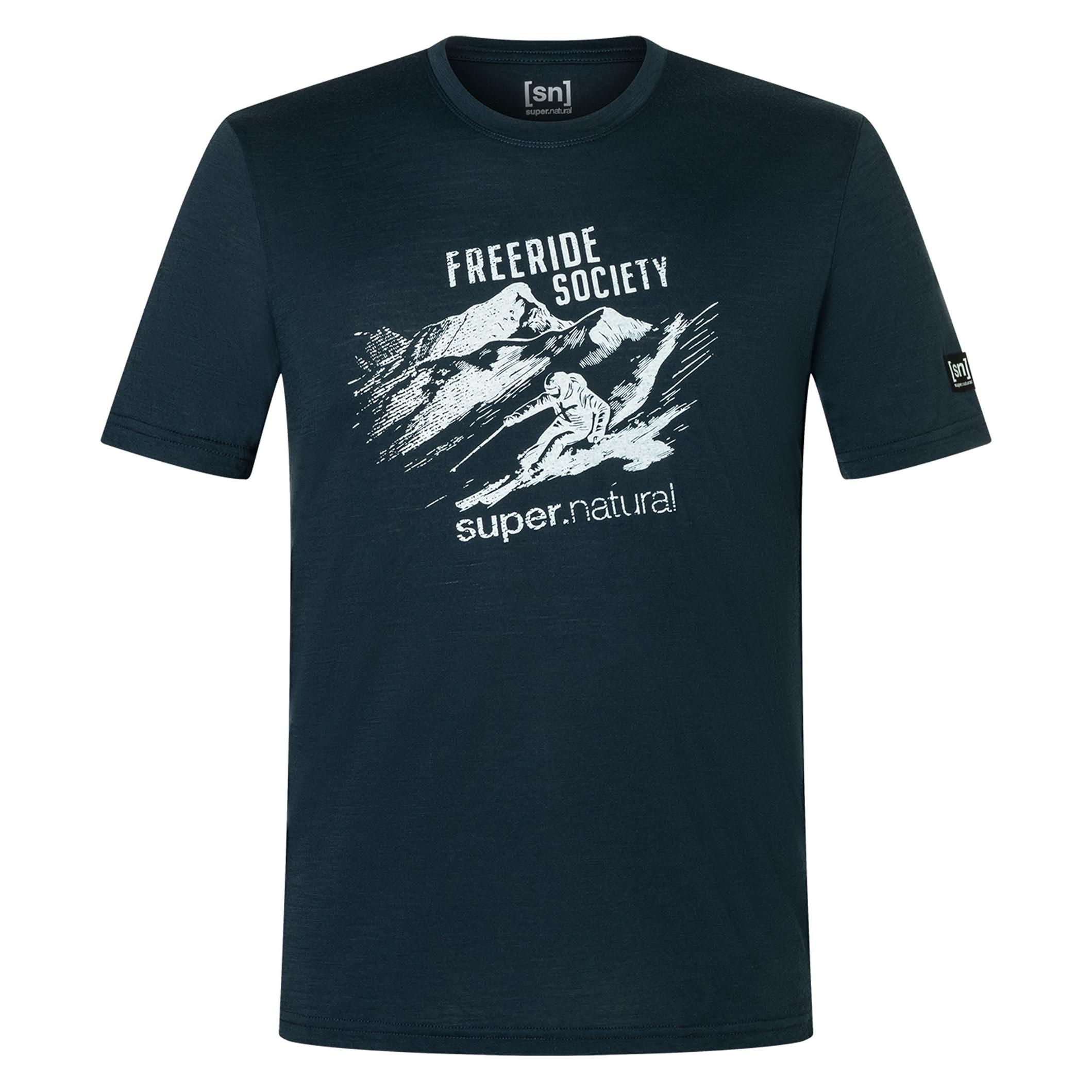 Super Natural T-Shirt mit Aufdruck Super.natural Freeride Society Tee - blueberry/various (XL) (77479146)