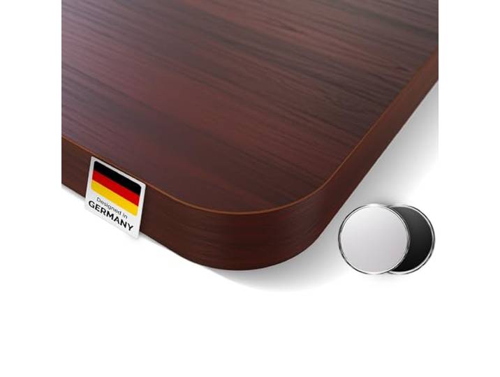 DESKSPACE Schreibtischplatte 160x80 cm (Mahagoni) 25 mm Tischplatte kratzfest mit Melaminbeschichtung, robuste Arbeitsplatte für höhenverstellbare Büro-Schreibtische