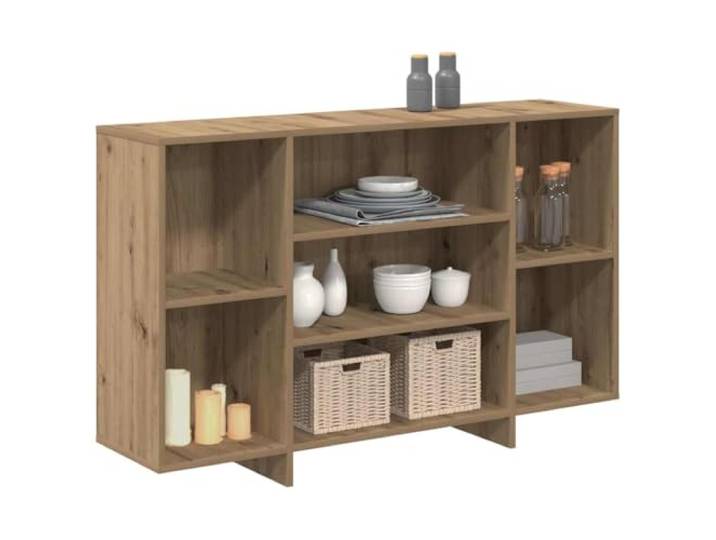 KTHLBRH Anrichte Eiche Handwerk 120 x 30 x 75 cm Holz mehrschichtig 4 Regale, minimalistisches Design, Montage erforderlich, für Wohnzimmer Esszimmer