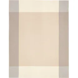 Biederlack Plaid Frame 150 x 200 cm Wolle Beige Natur