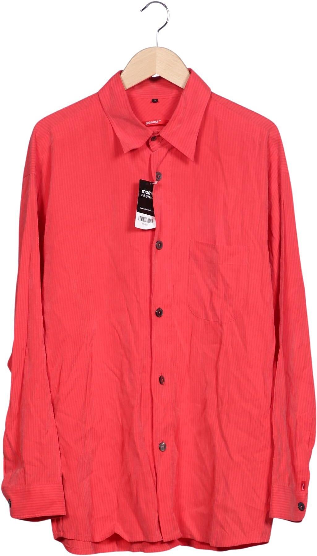 Signum Herren Hemd, Rot, Gr. L, Modal / Synthetik - Second Hand