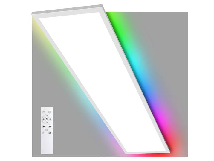 Plafonnier LED RGB 120x30cm, 40W 4400LM, dimmable avec télécommande, lampe 3000-6500K pour chambre, salon, bureau
