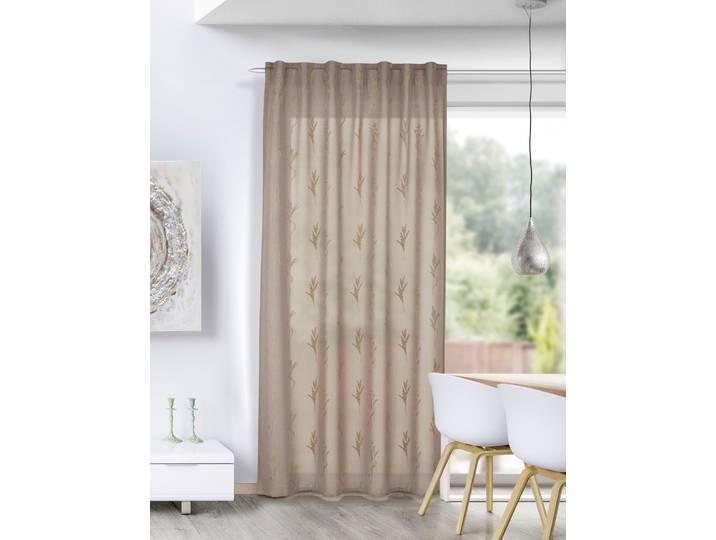 Gardine HOMING Edvin Gr. 1, beige, B:135cm H:245cm, Polyester, Gardinen, Gardine, Fertigschal