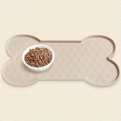 Multisell Products Hub Winter Silicone Dog Feeding Mat Waterproof Non Slip Pet Food Pad beige Color