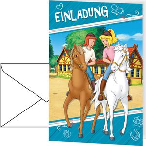 Böttcher-AG Einladungskarten 10-0101, Bibi & Tina, sortiert, 110 x 150 mm (A6), Klappkarten mit Umschlag, 5 Stück