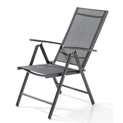 CHILLROI 2er Set Aluminium Klappsessel - Anthrazit