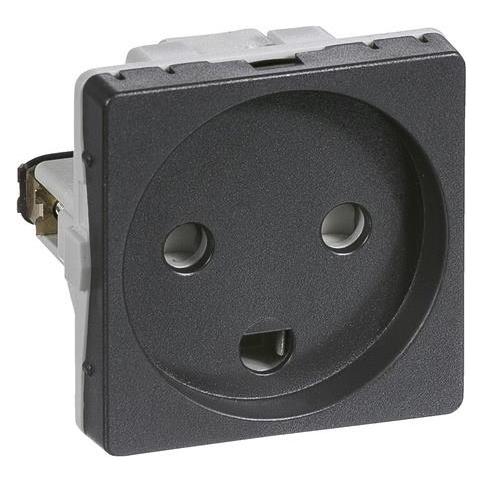 LK FUGA Stikkontakt med jord 1 modul u/afbryder, Koksgrå- I pose for DIY (AAK501D80111L)