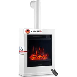 KAMINIO KAMINIO Elektrokamin KALLE mit Ofenrohr - Elektrischer Standkamin - Weiß