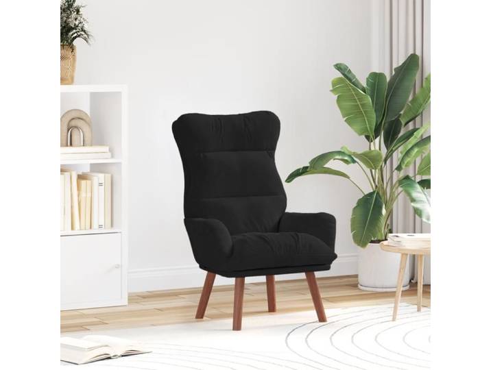 Moderne Chaise relaxante en velours noir - Fauteuil TV/Salon FR(56540832)