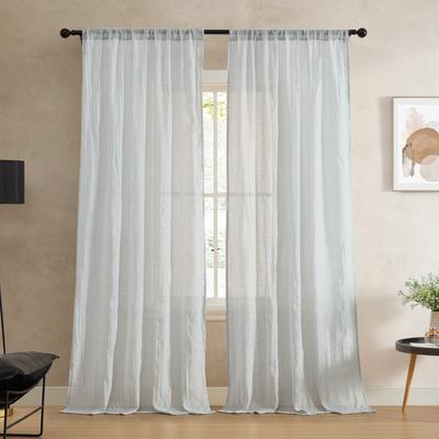 French Connection Charter Crushed Rod Pocket Window Curtain Pair