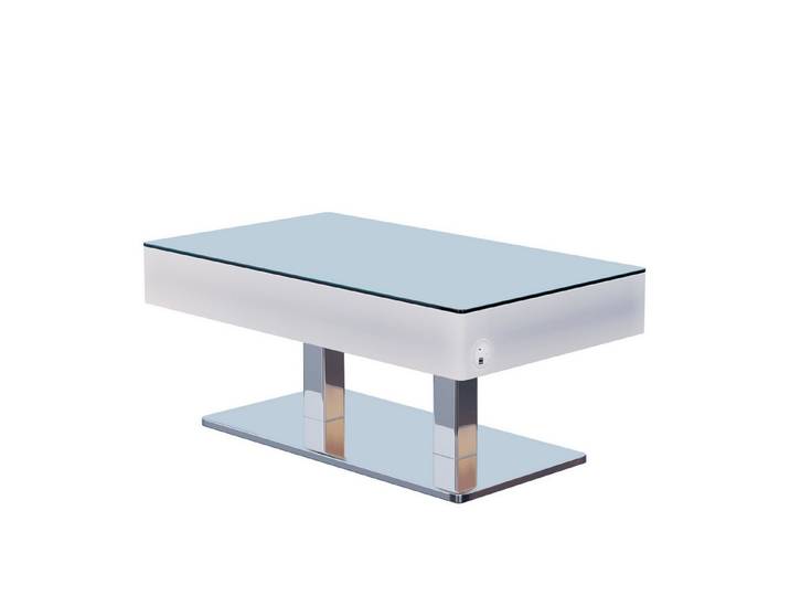 GGMMÖBEL Bistrotisch Coozy Polyethylen (1 Stück), Rechteckig Aussen Energiesparend/Farben einstellbar/USB Anschluss