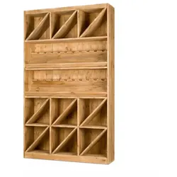 TRADIS Weinregal aus Massivholz für 200 Flaschen mit Schrägpräsentation (B 119 cm x H 195 cm)