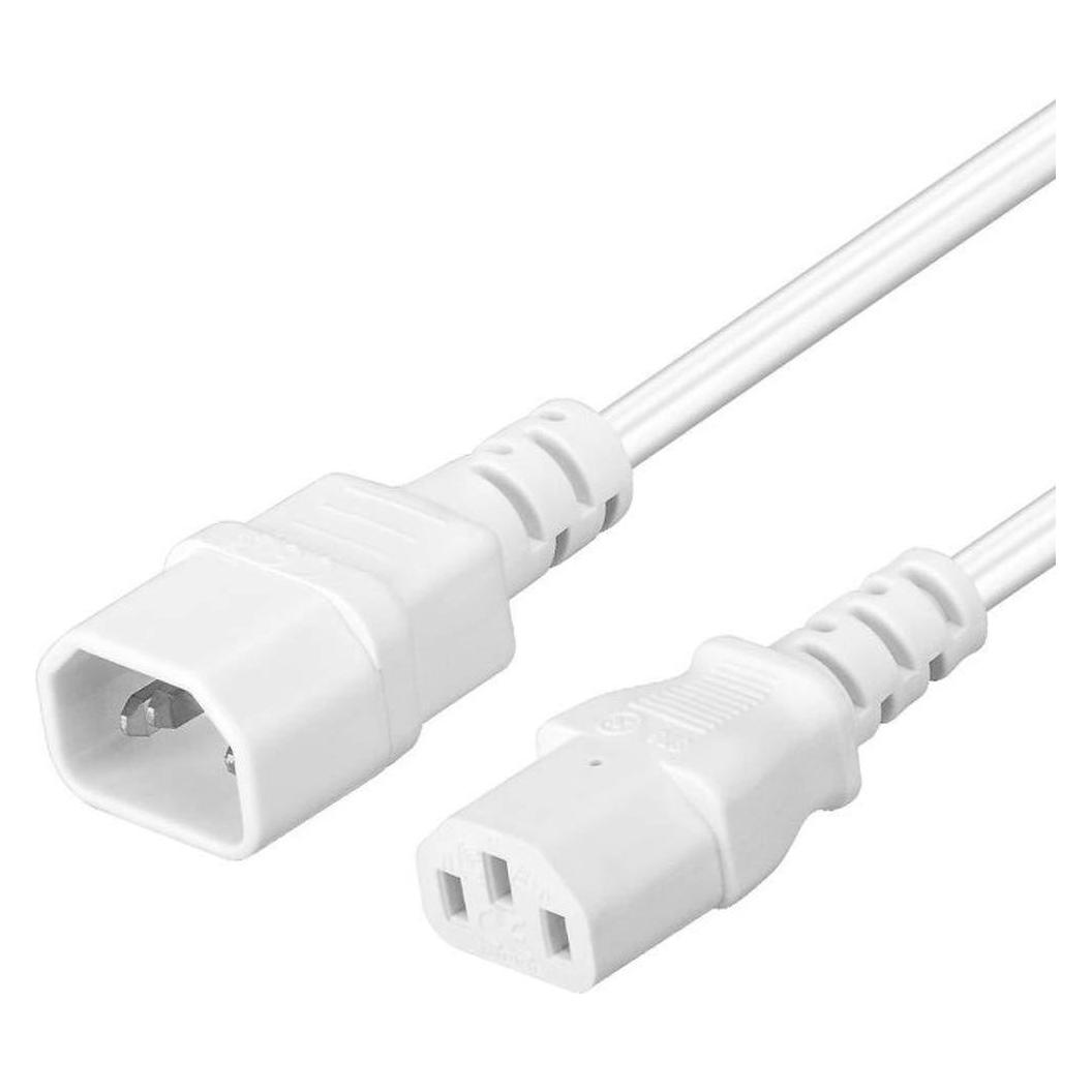 PremiumCord Netzwerk-Verlängerungskabel 230V, C13-C14, weiss 1m (1 m, CEE 7/3) (kps1w)