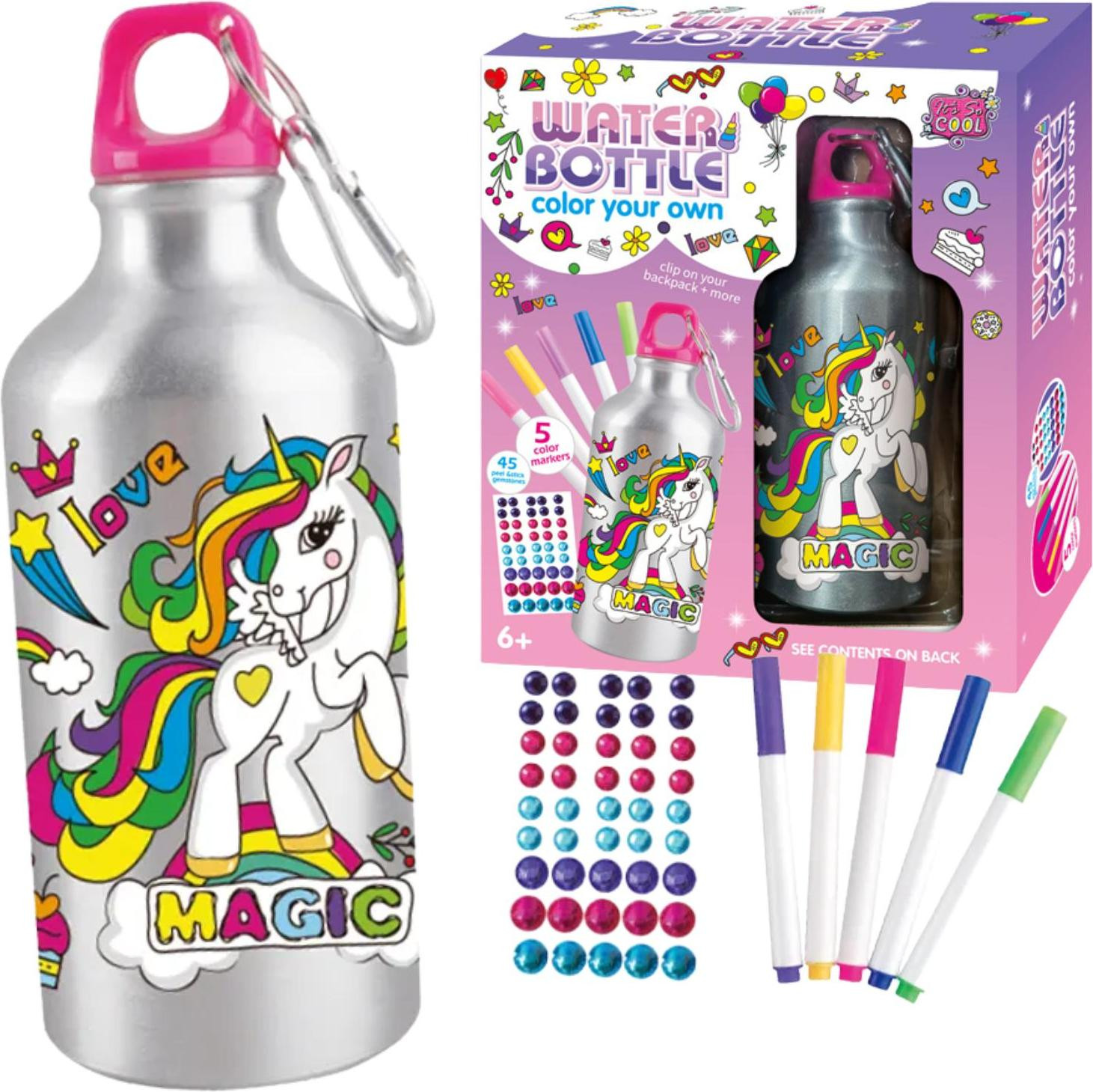 MAKSIK IMPORT Creatieve set met eenhoorn waterfles en diamanten schilderij collage