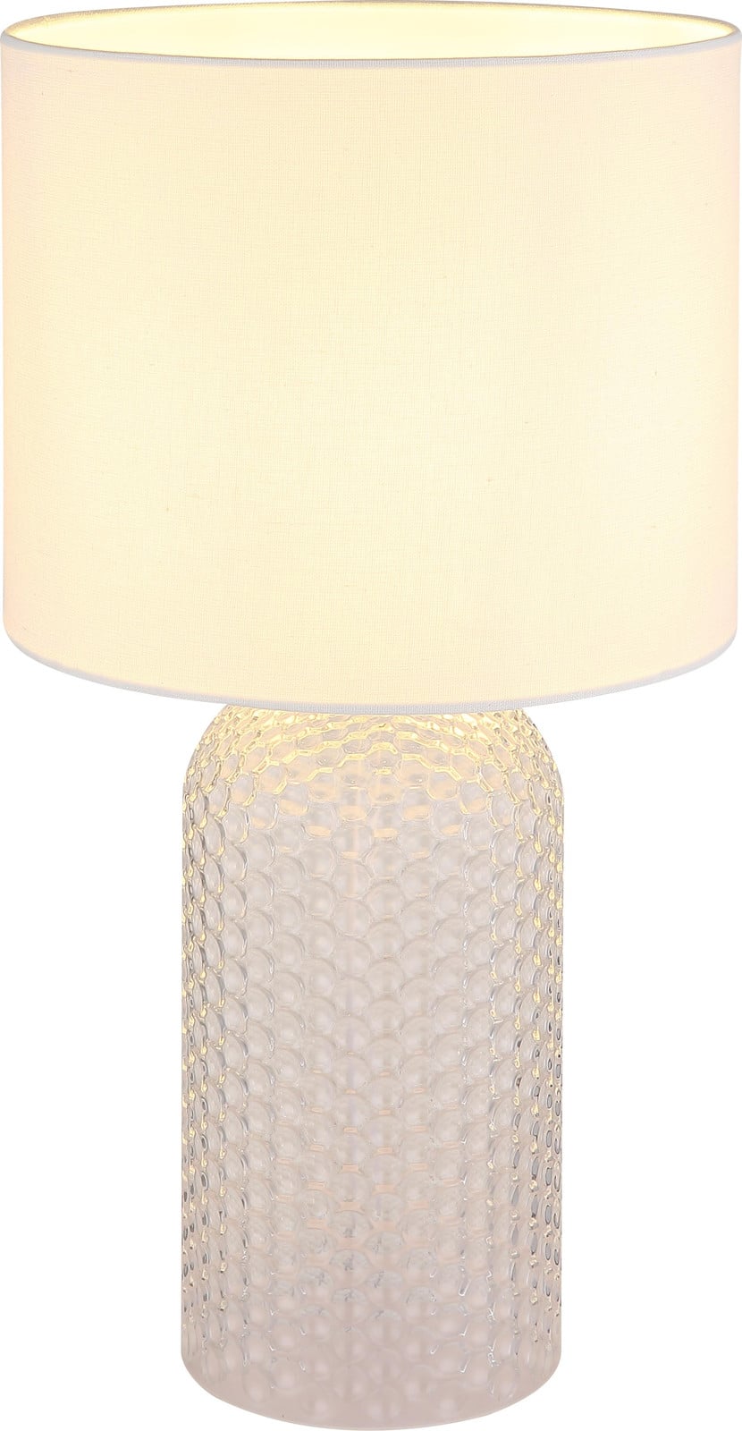 Globo Lighting Design Tafellamp Sofia Wit met Glas en Textiel, Ø 27 cm