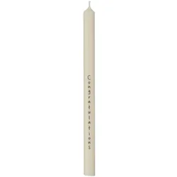 IB Laursen Dünne Stabkerze Celia Congratulations, Creme - Ø 1,3 cm x H 20 cm