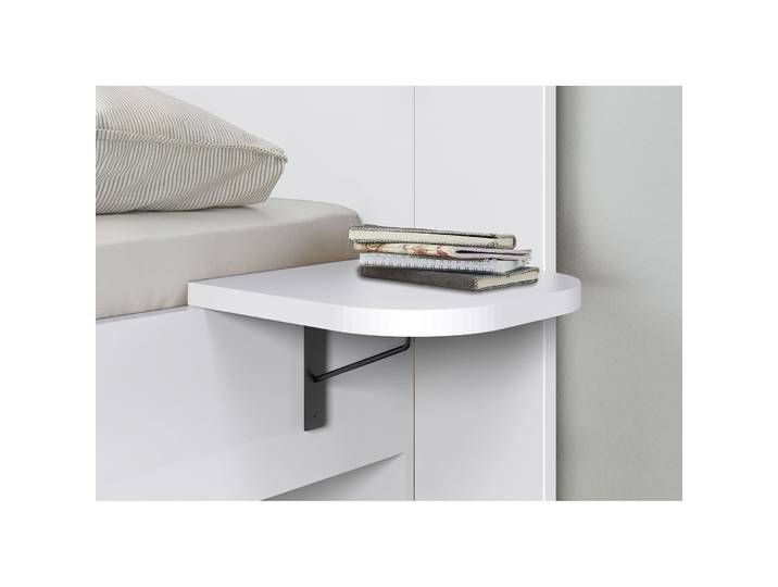 MyDeal Nachttisch Paar Dara Weiss Holzwerkstoff B 30 cm H 2.2 cm - Nachttisch