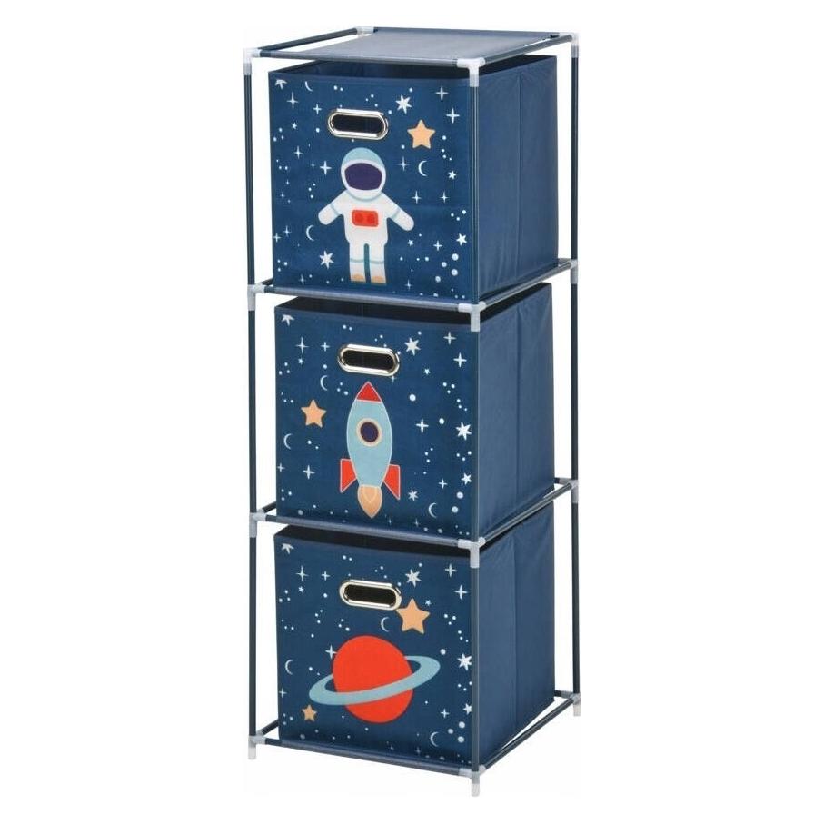 Storage Solutions Regał na zabawki z pojemnikami Misja kosmiczna, 35 x 35 x 102 cm (8720573837064)