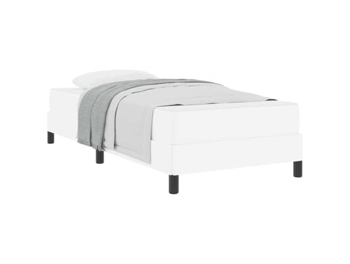 PUGYNBK Bettgestell 90 x 190 cm, Holz und Stoff Feste Leisten, Taschenfederkerne, extra Schaumstoff, mittlere Festigkeit, Montage mit 2 Personen