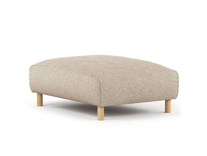 Pouf 100 x 43 x 70cm Beige Tissu Amaris: Beige