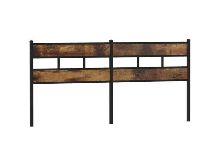 KTHLBRH Kopfteil Eiche Smoke 200 cm Eisen Holz 206 x 91,5 cm Stabiles Eisen, Holztechnik, Metallbeine, Rückenstütze, schwarze Eiche Smoke