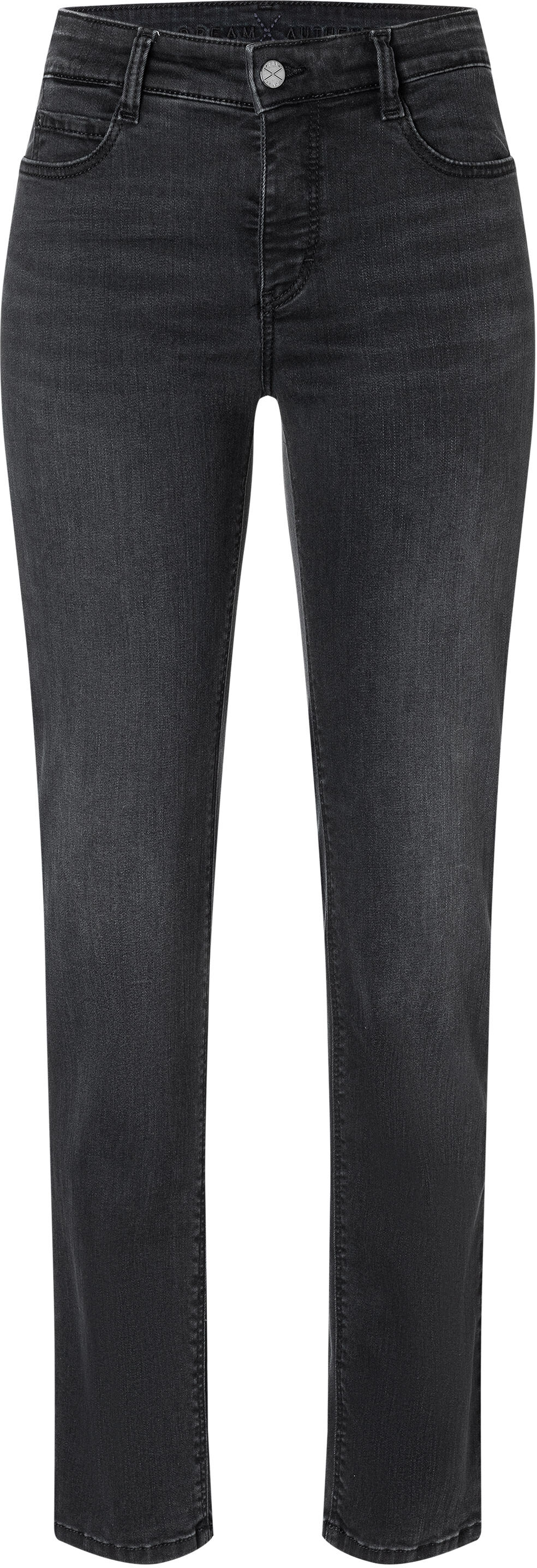 Slim-fit-Jeans MAC "DREAM", Damen, Gr. 32, Länge 32, schwarz (clean schwarz used), Denim/Jeans, Obermaterial: 83% Baumwolle, 15% Polyester, 2% Elasthan, slim fit lang, Jeans Slim-fit-Jeans, sehr elastisches Material clean schwarz used 32, Länge 32
