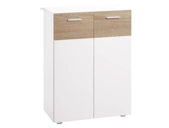 CollaHausse Meuble de rangement avec 2 portes et étagères réglables 60x30x85 cm blanc