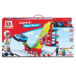 BB Junior 16-88604 - Spielset - Launch & Race Tower (inkl. 2 Fahrzeugen VW+Bugatti)