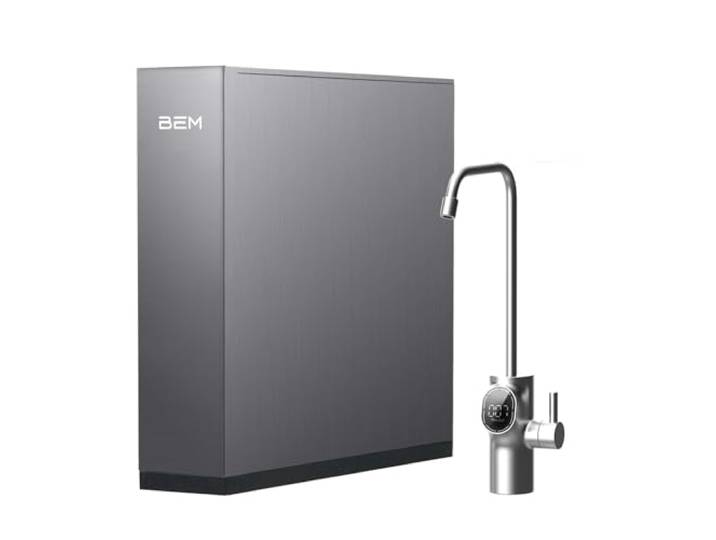 BEM Orion Ultra Slim Tankloser Untertisch Wasserfilter mit Festanschluss separater Wasserhahn mit TDS-Anzeige, PCB- und RO-Filter, Umkehrosmose-Wasserfilter für Leitungswasser