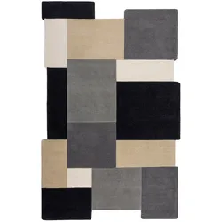 Wollteppich geometrisch Grau-Beige 200 x 290 cm - HALLEIN   Kadima