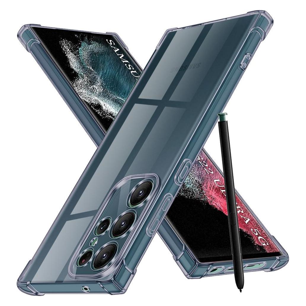 Techsuit - Shockproof Clear Silicone - Samsung Galaxy S22 Ultra 5G - Smoke Black (Samsung Galaxy S22 Ultra 5G) (59432522)