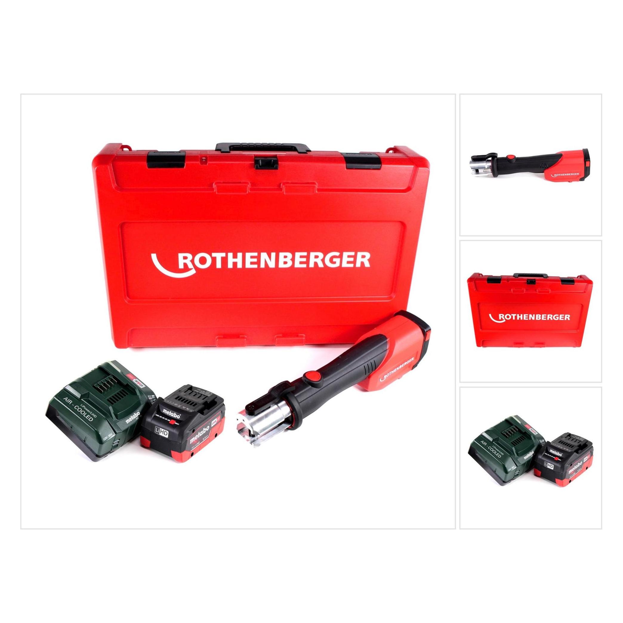 Rothenberger ROMAX 4000 Akku Pressmaschine 18V elektrohydraulisch + 1x Akku 5,5Ah + Ladegerät + Koff (Rohrpresse) (1000002683)