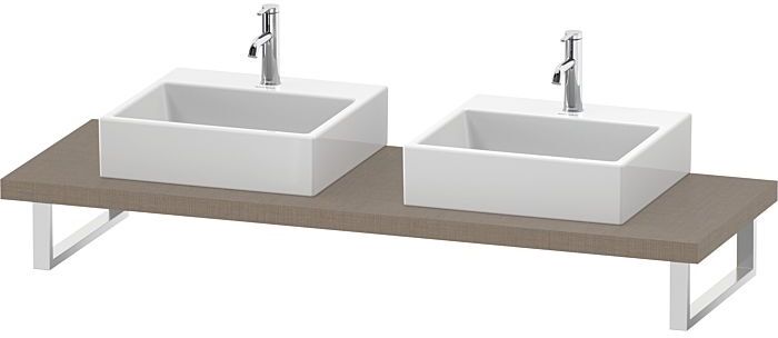 Duravit DuraStyle Konsole DS103C07575 für Aufsatzbecken, 2 Ausschnitte, Stärke 4.5 cm, Leinen