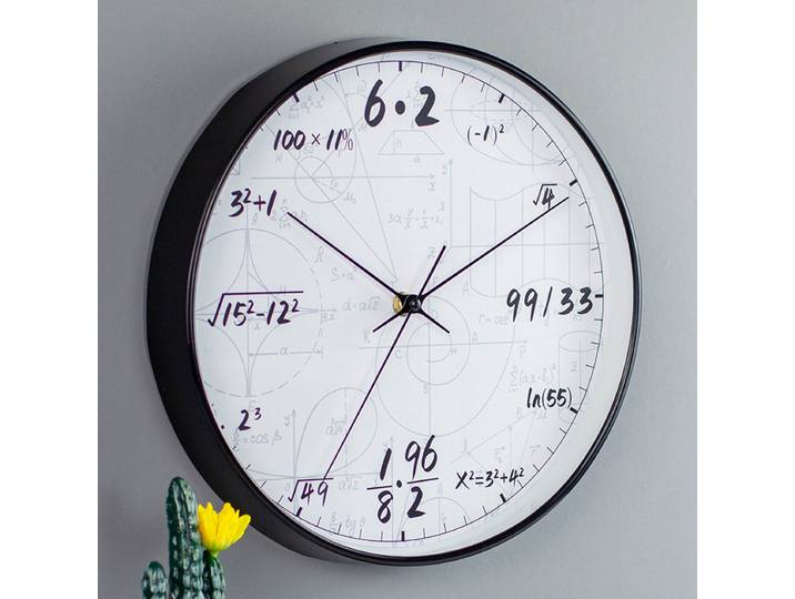 Horloge murale mathématique 30cm, horloge à Quartz moderne et Simple pour décoration de salon