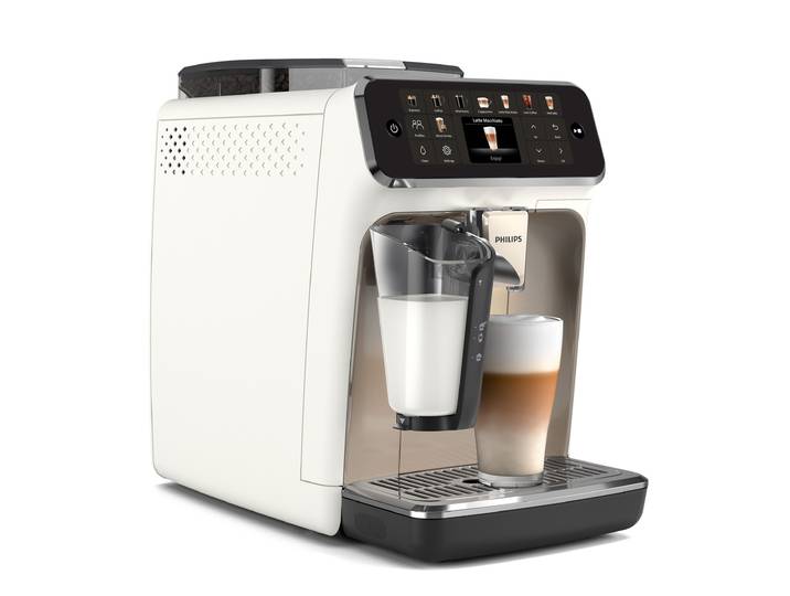 PHILIPS Kaffeevollautomat EP5547/90 5500 Series, 20 Kaffeespezialitäten (heiß oder eisgekühlt) , weiß (chrom, weiß), B:24,6cm H:37,1cm T:43,3cm, Kaffeevollautomaten, LatteGo-Milchsystem, SilentBrew Technologie, Kaffeevollautomat