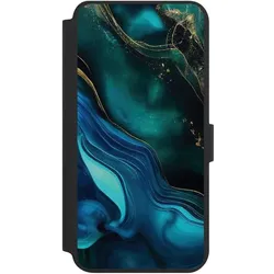 Nivocase Klapphülle für Samsung Galaxy S24+ Handyhülle aus Kunst Leder NIVOflip schwarz Art Farbverlauf (Samsung Galaxy S24+), Smartphone Hülle, Schwarz