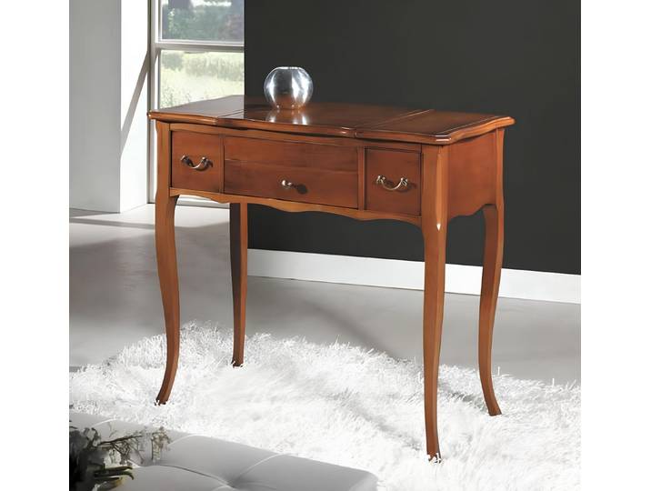 JVmoebel Schminktisch Eleganter Schminktisch aus Holz im Art déco-Stil, braun (Schminktisch, 1-St., Schminktisch), Made in Italy
