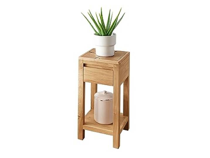 möbelando Beistelltisch >KM-0660< in braun aus Wildeiche massiv geölt - 30x60x30cm (BxHxT)