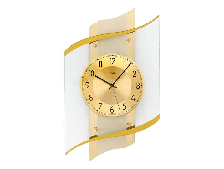 Funk-Wanduhr Poyo Metalloberfläche 48 x 29 x 8cm Multicolor/Gold
