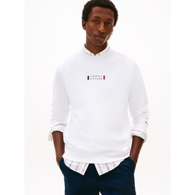 Sweatshirt TOMMY HILFIGER "BRAND LOVE", Herren, Gr. L, weiß, Sweatware, Obermaterial: 100% Baumwolle, regular fit, Rundhals, Rippbündchen, Sweatshirts Sweatshirt, regular fit, Rundhals