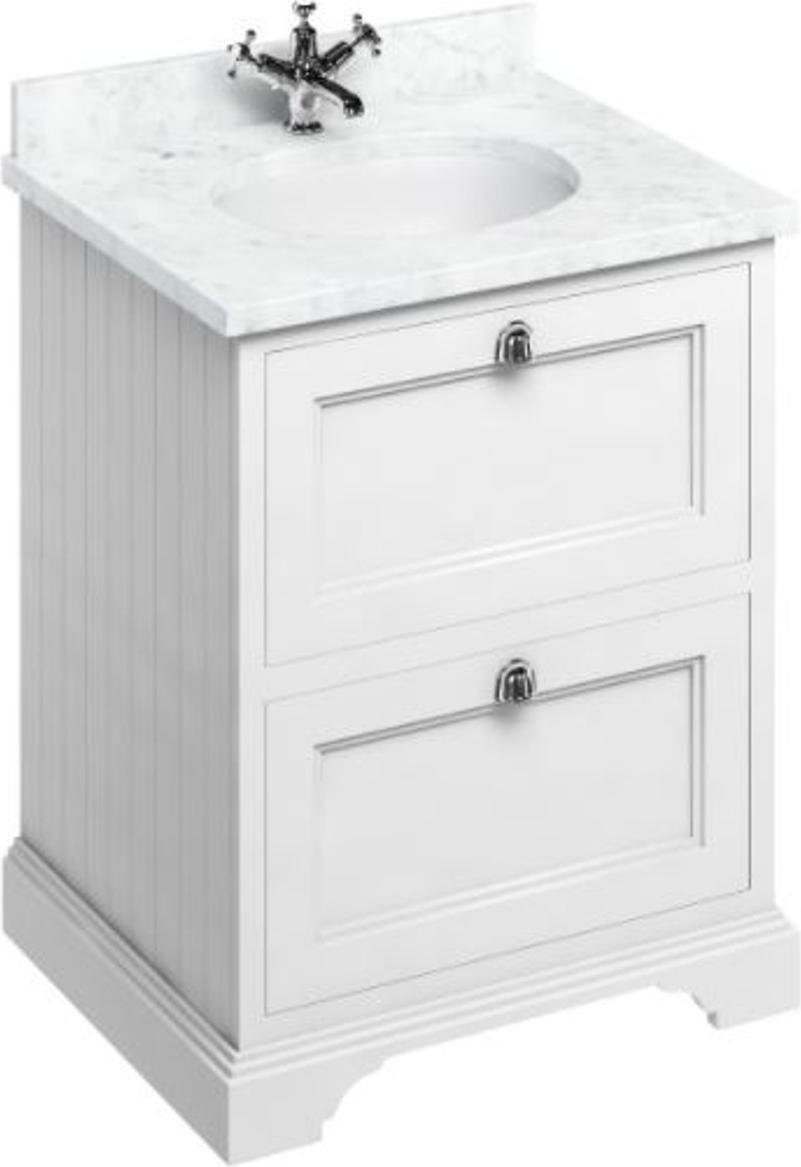 Casa Padrino Waschschrank / Waschtisch mit Marmorplatte und 2 Schubladen - Luxus Edition